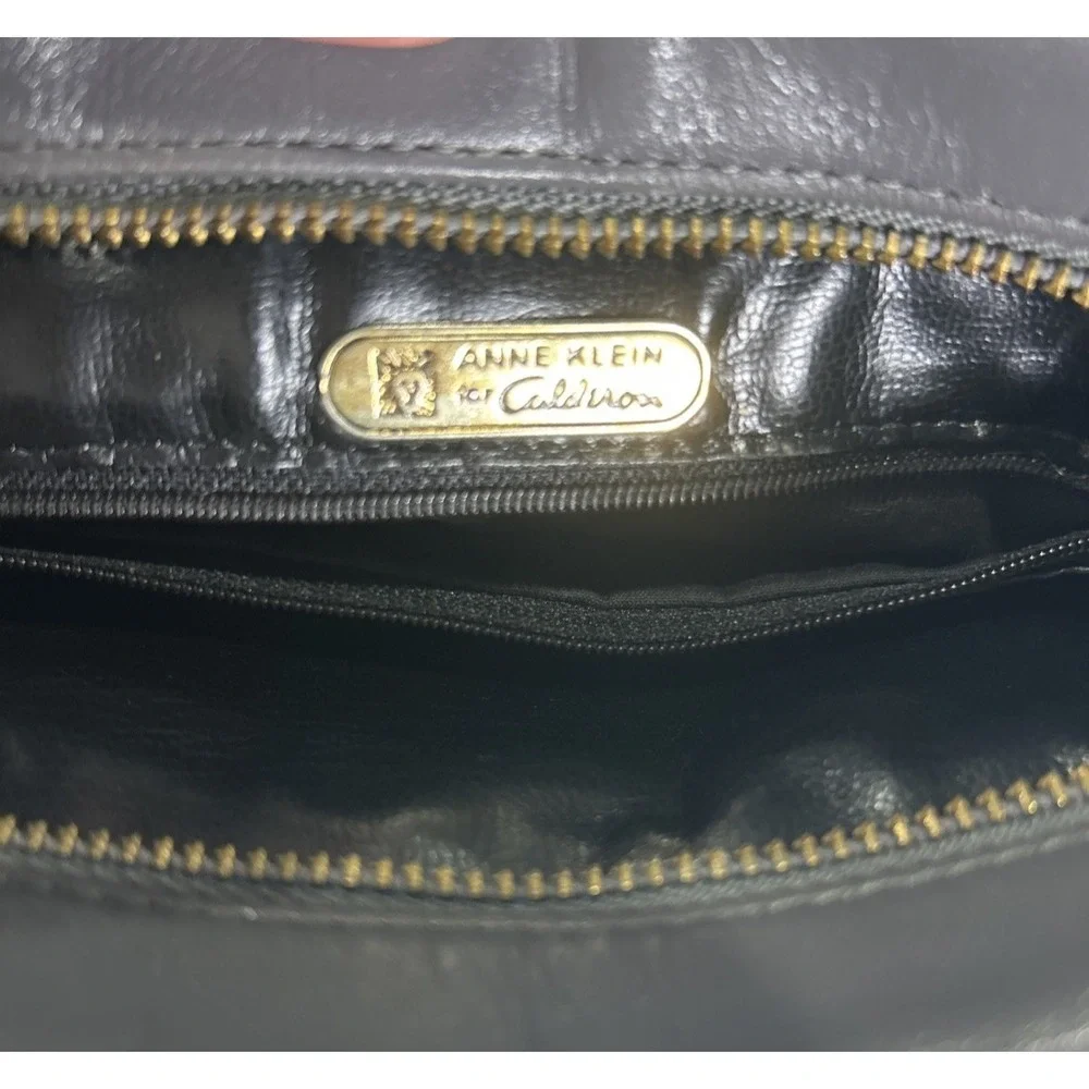 Vintage‎ Anne Klein for Calderon Gray Genuine Leather Purse Clutch Crossbody